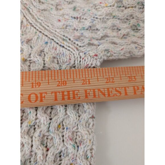 Lands End Cable Knit Turtleneck Sweater Womens Size Large Cream Fisherman - Picture 9 of 10